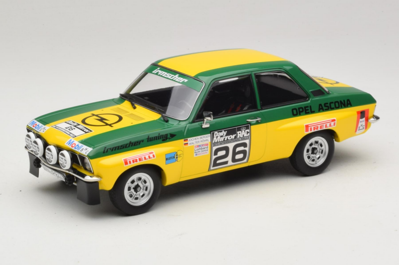 Opel Ascona A #26 W. Rohrl / J. Berger RAC Rally 1973 MCG 1:18 MCG18346R Métal Moulé