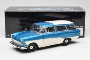 Opel Rekord P1 Caravan Bleu Métallisé Minichamps 1:18 180043210 Métal Moulé — image 8 sur 8