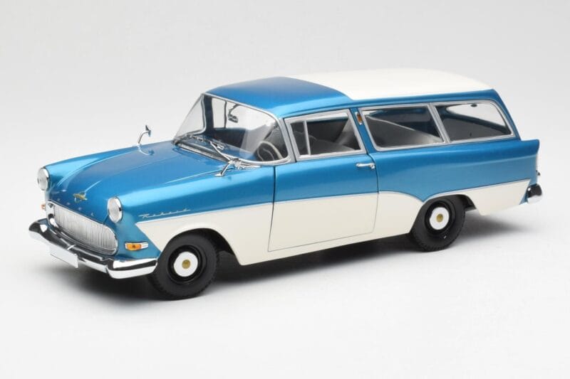 Opel Rekord P1 Caravan Bleu Métallisé Minichamps 1:18 180043210 Métal Moulé