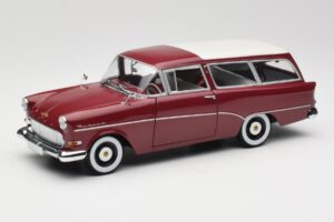 Opel Rekord P1 Caravan Rouge Minichamps 1:18 180043211 Métal Moulé