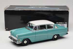 Opel Rekord P1 Bleu Turquoise Minichamps 1:18 180043200 Métal Moulé — image 8 sur 8