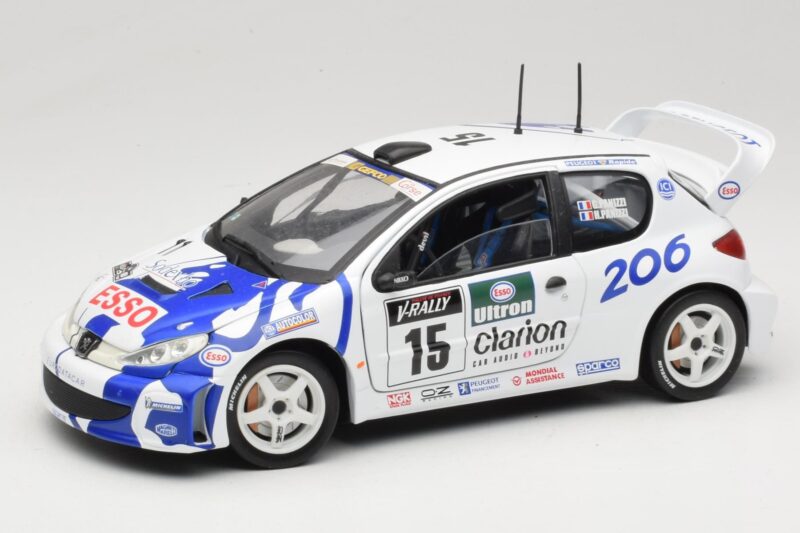 Peugeot 206 WRC #15 G. Panizzi / H. Panizzi WRC 1999 Solido 1:18 9016 Métal Moulé