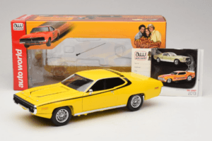 Plymouth Satellite Daisy Dukes of Hazzard Auto World 1:18 AWSS105/06 Métal Moulé — image 8 sur 8