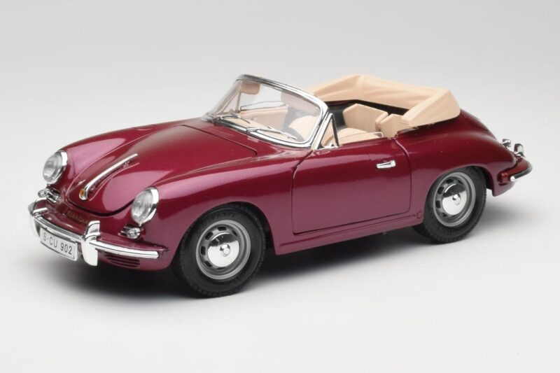 Porsche 356B Cabriolet Aubergine Bburago 1:18 3021-M4 Métal Moulé