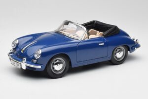 Porsche 356B Cabriolet Bleu Bburago 1:18 3051 Métal Moulé