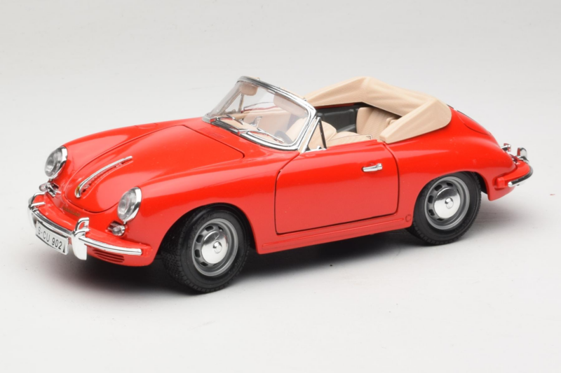 Porsche 356B Cabriolet Rouge Tchibo 1:18 45703 Métal Moulé