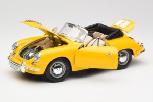 Porsche 356B Cabriolet Jaune Bburago 1:18 3031 Métal Moulé — image 2 sur 8