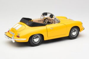 Porsche 356B Cabriolet Jaune Bburago 1:18 3031 Métal Moulé — image 3 sur 8