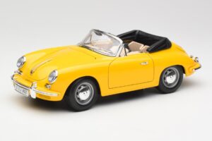 Porsche 356B Cabriolet Jaune Bburago 1:18 3031 Métal Moulé