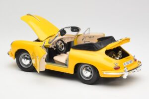 Porsche 356B Cabriolet Jaune Bburago 1:18 3031 Métal Moulé — image 5 sur 8