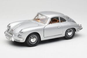 Porsche 356B Argent & Intérieur Marron Bburago 1:18 3021-M2 Métal Moulé