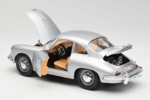 Porsche 356B Argent & Intérieur Marron Bburago 1:18 3021-M2 Métal Moulé — image 5 sur 8