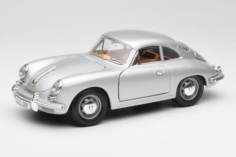 Porsche 356B Argent & Intérieur Marron Bburago 1:18 3021-M2 Métal Moulé
