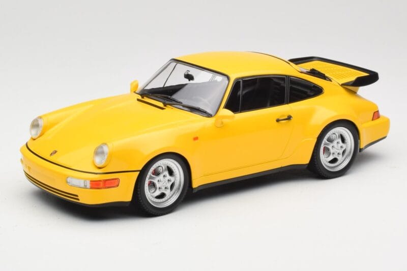 Porsche 911 964 Turbo Jaune Minichamps 1:18 155069100 Métal Moulé