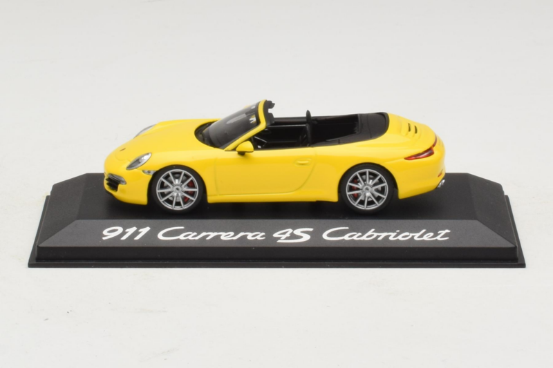 Porsche 911 991 Carrera 4S Cabriolet Jaune Minichamps 1:43 WAP0201120C Métal Moulé