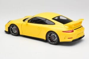 Porsche 911 991 GT3 Racing Jaune & Jantes Argent Minichamps 1:18 110062722 Métal Moulé — image 7 sur 8