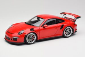 Porsche 911 991 GT3 RS Guards Rouge Jantes Argent AUTOart 1:18 78165 Métal Moulé