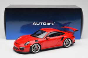 Porsche 911 991 GT3 RS Guards Rouge Jantes Argent AUTOart 1:18 78165 Métal Moulé — image 8 sur 8