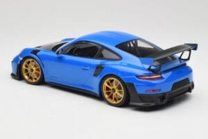 Porsche 911 991.2 GT2 RS Bleu avec Jantes Dorées Minichamps 1:18 155068302 Métal Moulé — image 5 sur 6