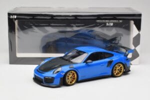 Porsche 911 991.2 GT2 RS Bleu avec Jantes Dorées Minichamps 1:18 155068302 Métal Moulé — image 6 sur 6
