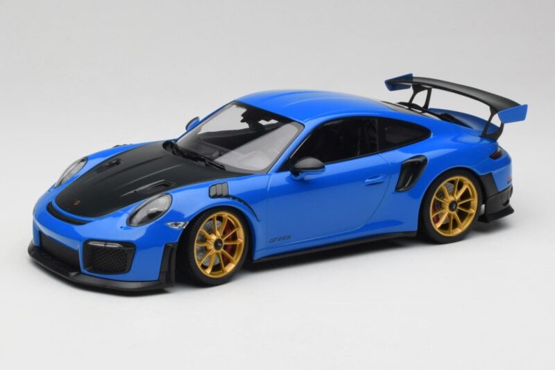 Porsche 911 991.2 GT2 RS Bleu avec Jantes Dorées Minichamps 1:18 155068302 Métal Moulé