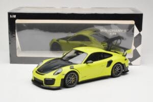 Porsche 911 991.2 GT2 RS Vert Citron avec Jantes Argentées Minichamps 1:18 155068309 Métal Moulé — image 6 sur 6