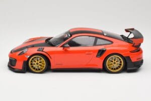 Porsche 911 991.2 GT2 RS Orange Weissach Package Jantes Dorées Minichamps 1:18 155068305 Métal Moulé — image 3 sur 6