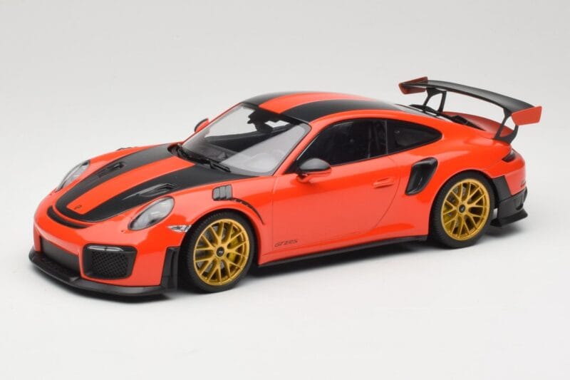 Porsche 911 991.2 GT2 RS Orange Weissach Package Jantes Dorées Minichamps 1:18 155068305 Métal Moulé