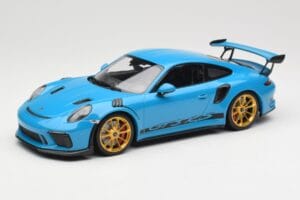 Porsche 911 991.2 GT3 RS Bleu avec Jantes Dorées Minichamps 1:18 155068222 Métal Moulé