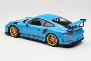 Porsche 911 991.2 GT3 RS Bleu avec Jantes Dorées Minichamps 1:18 155068222 Métal Moulé — image 5 sur 6