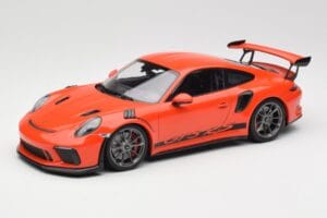 Porsche 911 991.2 GT3 RS Lava Orange & Jantes Argent Minichamps 1:18 155068225 Métal Moulé