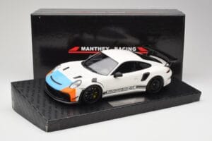 Porsche 911 991.2 GT3 RS Manthey Racing Blanc & Bleu & Orange Minichamps 1:18 MR-911-GT3RS-1805 Métal Moulé — image 6 sur 6