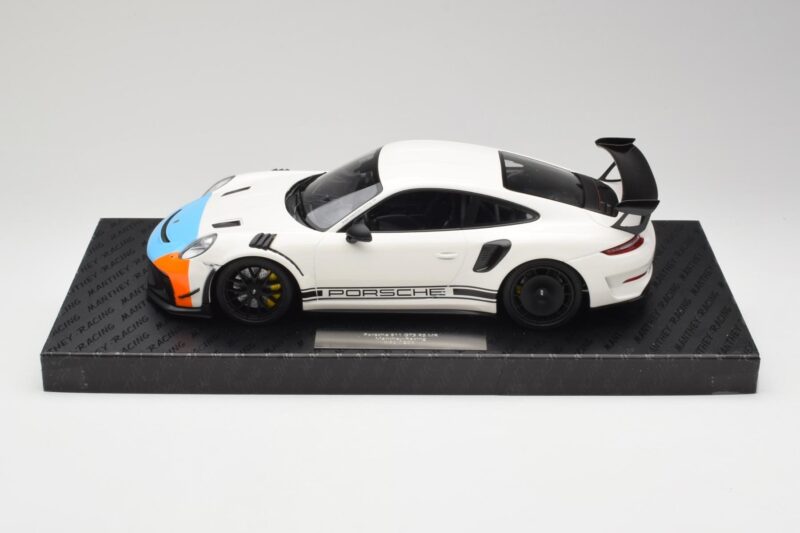 Porsche 911 991.2 GT3 RS Manthey Racing Blanc & Bleu & Orange Minichamps 1:18 MR-911-GT3RS-1805 Métal Moulé