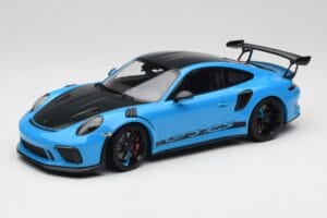 Porsche 911 991.2 GT3 RS Miami Bleu Weissach Package & Roues Magnésium Noires Minichamps 1:18 153068231 Métal Moulé