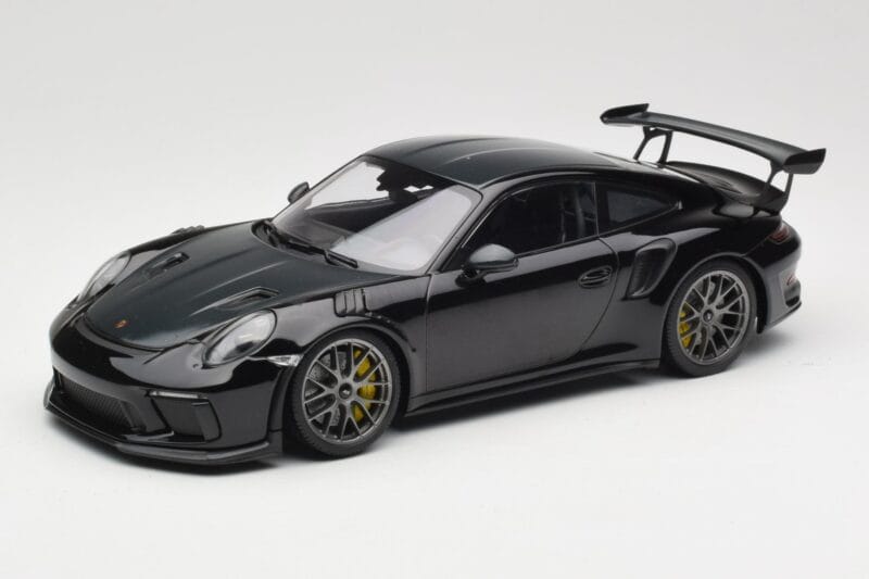 Porsche 911 991.2 GT3 RS Weissach Package Noir Jantes Magnesium Argentées Minichamps 1:18 153068229 Métal Moulé