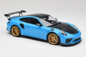 Porsche 911 991.2 GT3 RS Weissach Package Bleu & Roues Dorées Minichamps 1:18 153068232 Métal Moulé — image 4 sur 6
