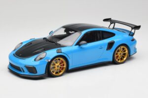 Porsche 911 991.2 GT3 RS Weissach Package Bleu & Roues Dorées Minichamps 1:18 153068232 Métal Moulé