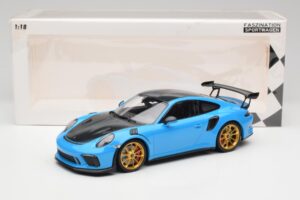 Porsche 911 991.2 GT3 RS Weissach Package Bleu & Roues Dorées Minichamps 1:18 153068232 Métal Moulé — image 6 sur 6