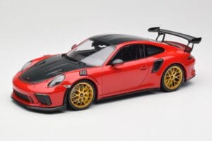 Porsche 911 991.2 GT3 RS Weissach Package Guards Red Jantes Magnesium Dorées Minichamps 1:18 153068236 Métal Moulé