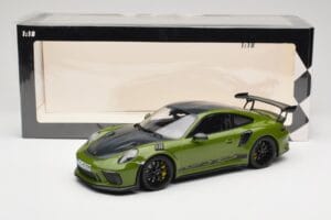 Porsche 911 991.2 GT3 RS Weissach Package Lizard Green Wording & Jantes Magnésium Noires Minichamps 1:18 155068232 Métal Moul — image 6 sur 6