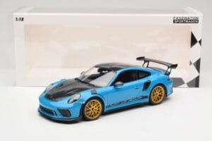 Porsche 911 991.2 GT3 RS Weissach Package Shark Blue Wording Jantes Magnesium Dorées Minichamps 1:18 153068237 Métal Moulé — image 6 sur 6