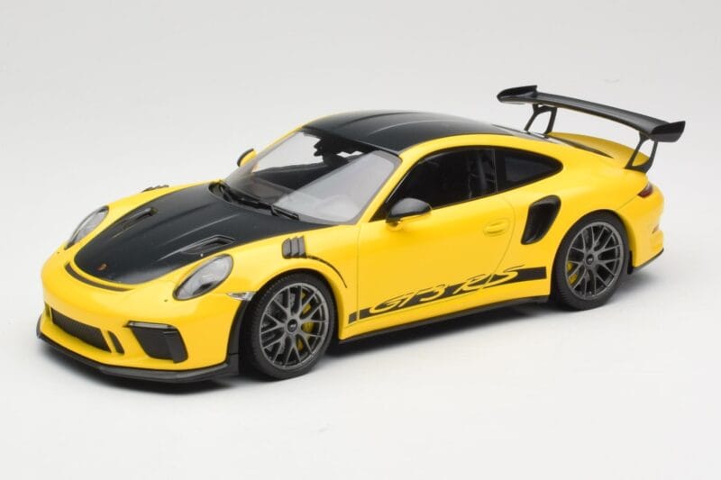Porsche 911 991.2 GT3 RS Jaune Weissach Package Platinum Wheels Minichamps 1:18 155068221 Métal Moulé