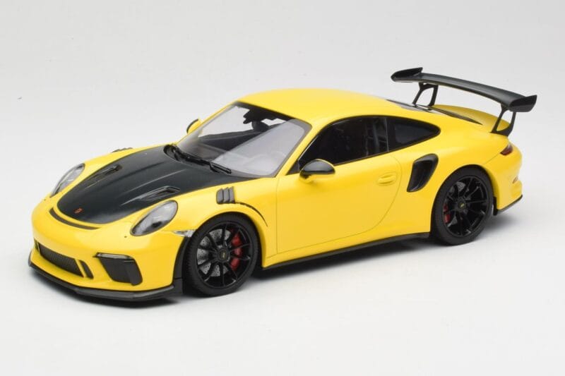 Porsche 911 991.2 GT3 RS Jaune avec Jantes Noires Minichamps 1:18 155068231 Métal Moulé