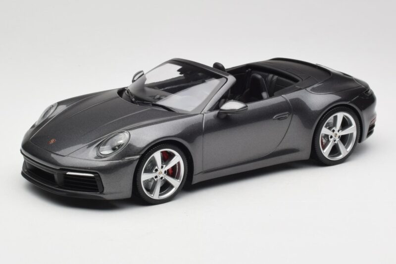 Porsche 911 992 Carrera 4S Cabriolet Agate Grey Metallic Minichamps 1:18 155067336 Métal Moulé