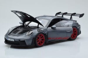 Porsche 911 992 GT3 RS Arctic Gris Pyro Rouge Norev 1:18 187350 Métal Moulé — image 2 sur 8