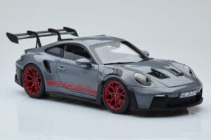 Porsche 911 992 GT3 RS Arctic Gris Pyro Rouge Norev 1:18 187350 Métal Moulé — image 6 sur 8