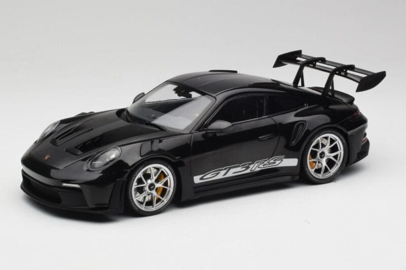 Porsche 911 992 GT3 RS Noir Avec Jantes Argent Minichamps 1:18 155062231 Métal Moulé