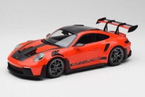 Porsche 911 992 GT3 RS Guards Orange & Jantes Argent Minichamps 1:18 911992002 Métal Moulé