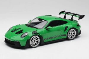 Porsche 911 992 GT3 RS Python Vert & Roues Argent & Décor Noir Minichamps 1:18 153062235 Métal Moulé