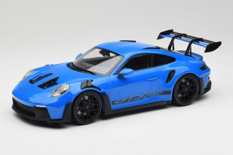 Porsche 911 992 GT3 RS Shark Bleu & Roues Noires Minichamps 1:18 153062233 Métal Moulé